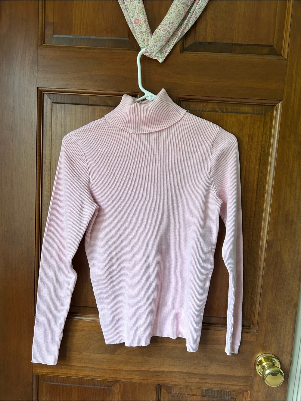 Lauren Ralph Lauren Light Pink Ribbed Turtleneck Sweater